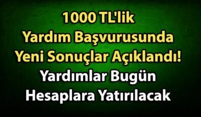 1000 TL’lik Yardım Başvurusunda Yeni Sonuçlar Açıklandı! Yardımlar Bugün Hesaplara Yatırılacak