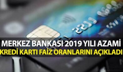 2019 Yılı Azami Kredi Kartı Faiz Oranları Açıklandı