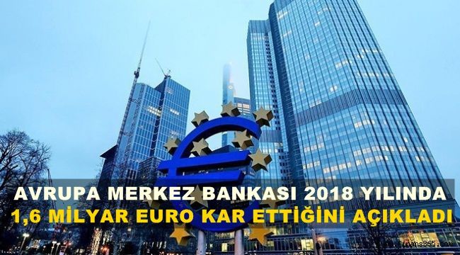 Avrupa Merkez Bankası 2018’de 1,6 Milyar Euro Kar Açıkladı