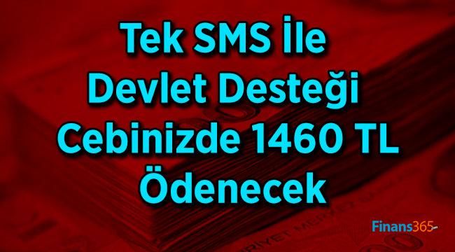 Bir SMS İle Devlet Desteği Cebinizde! 1460 TL Ödeme Alabilirsiniz!
