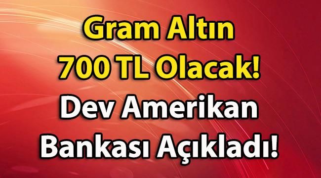 Dev Amerikan Bankası Altın İçin Hedef Fiyat Verdi! Gram Altın 700 TL Olacak!