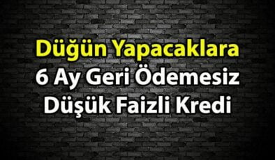 Düğün Yapacaklara 6 Ay Geri Ödemesiz, Düşük Faizli Kredi