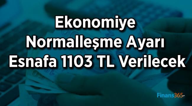 Ekonomiye Normalleşme Ayarı Esnafa 1103 TL Verilecek
