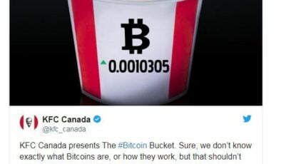 Fast Food Devi KFC Sosyal Medyadan Bitcoin ile Satışa Başladığını Duyurdu