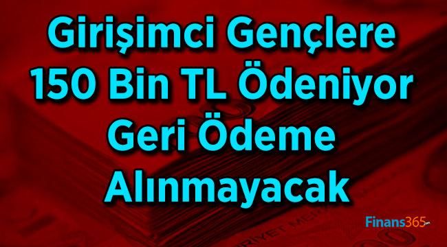 Girişimci Gençlere 150 Bin TL Ödeniyor Geri Ödeme Alınmayacak
