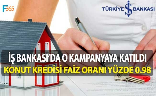 İş Bankası Konut Kredisi Faiz Oranını 0.98 Düşürdü