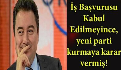 İş Başvurusu Kabul Edilmeyen Ali Babacan, Yeni Parti Kurmaya Karar Vermiş