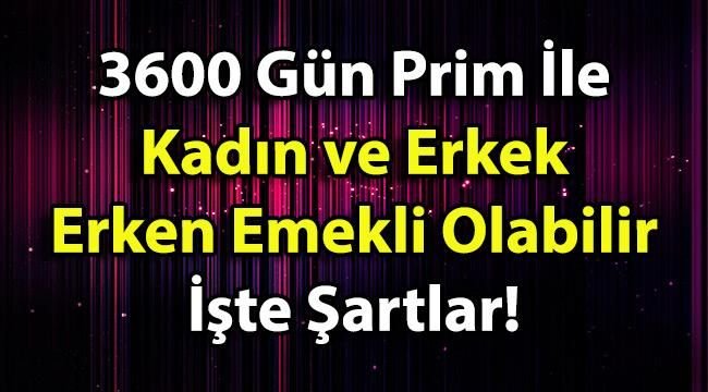 Kadınlar ve Erkekler 3600 Gün Prim İle Erken Emekli Olabilir! İşte O Koşullar!