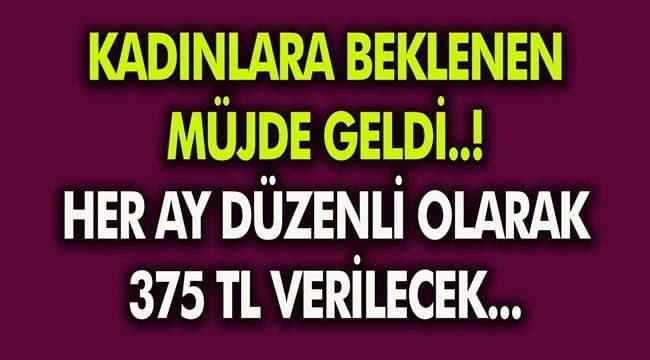 Kadınlara Müjde! Her Ay 375 TL alabilecekler!