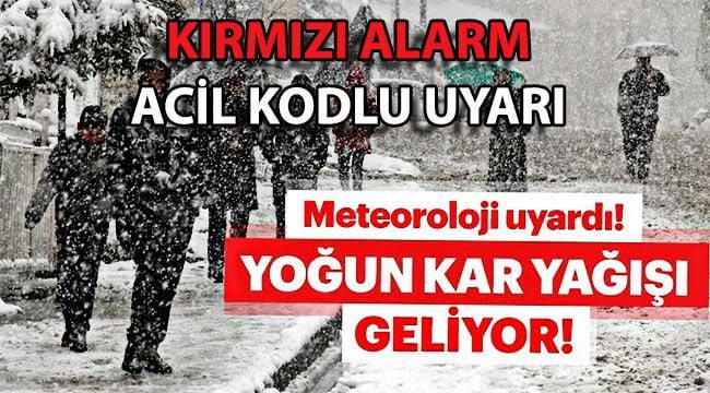 Meteoroloji Acil Kodu İle Uyardı! İstanbul Dahil Birçok Şehirde Yoğun Kar Yağışı Geliyor