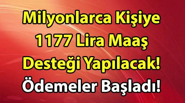 Milyonlarca Kişiye 1177 Lira Maaş Desteği Yapılacak! Ödemeler Başladı!