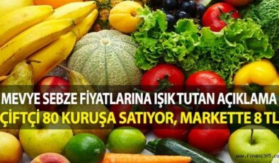 Sebze ve Meyve Fiyat Farkı! Çiftçide 80 Kuruş Marketlerde 8 Lira