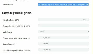 Şekerbank 30.000 TL 36 Ay Vadeli İhtiyaç Kredisi
