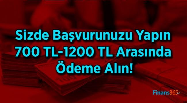 Sizde Başvurunuzu Yapın 700 TL-1200 TL Arasında Ödeme Alın!