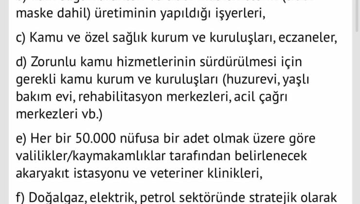 Sokağa Çıkma Yasağı Bakkal, Marketler, Fırın, Sucular Açık Olacak mı?