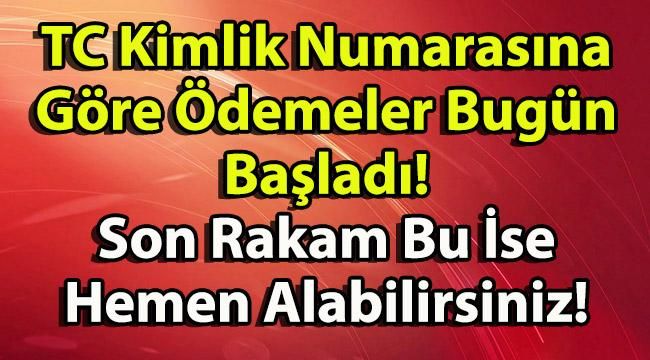 TC Kimlik Numarasına Göre Ödemeler Bugün Başladı! Son Rakam Bu İse Hemen Alabilirsiniz!