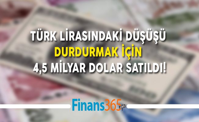 Türk Lirasındaki Düşüşü Durdurmak İçin 4,5 Milyar Dolar Satıldı!