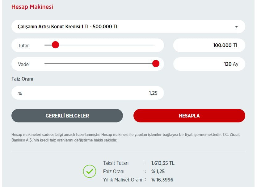 Ziraat Bankası Konut Kredisi Faiz Oranları 2018