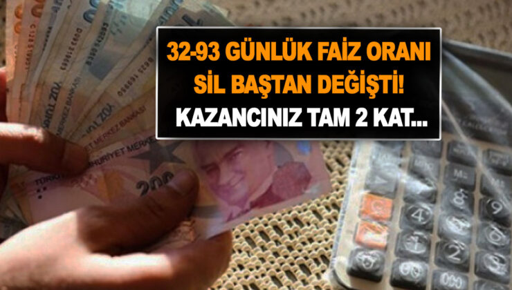 Mevduat faizleri aldı başını gitti! 32-93 günlük faiz oranı sil baştan değişti! Kazancınız tam 2 kat…