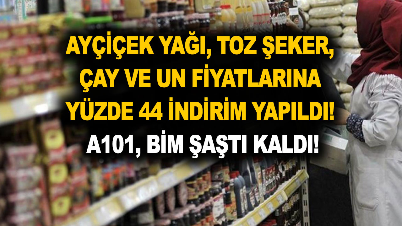 Migros, Tarım Kredi ve Şok ayçiçek yağı, toz şeker, çay ve un fiyatlarına yüzde 44 indirim yaptı! A101, BİM şaştı kaldı!