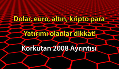 Dolar, euro, altın, kripto para yatırımı olanlar dikkat! Korkutan 2008 Ayrıntısı
