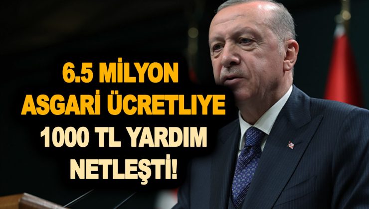 6.5 milyon asgari ücretliye bayram ettiren haber az önce geldi! 1000 TL yardım netleşti! İşte başvuru detayı…