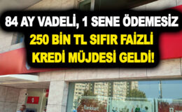 Ziraat Bankası bugün resmen açıkladı! 84 ay vadeli, 1 sene ödemesiz 250 bin TL sıfır faizli kredi veriyor