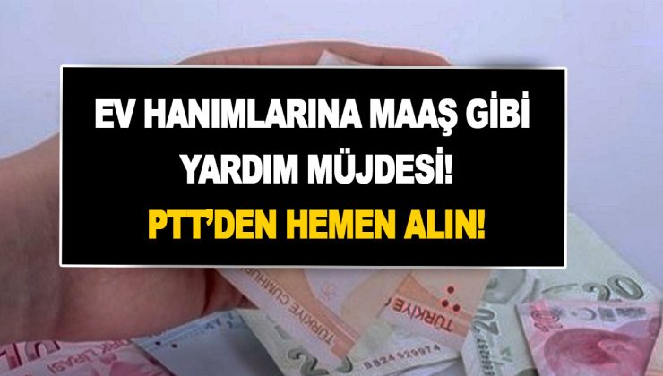 E-devlet üzerinden başvur! PTT’den T.C. kimlik numaranla paranı al! Ev hanımlarına maaş gibi yardım müjdesi