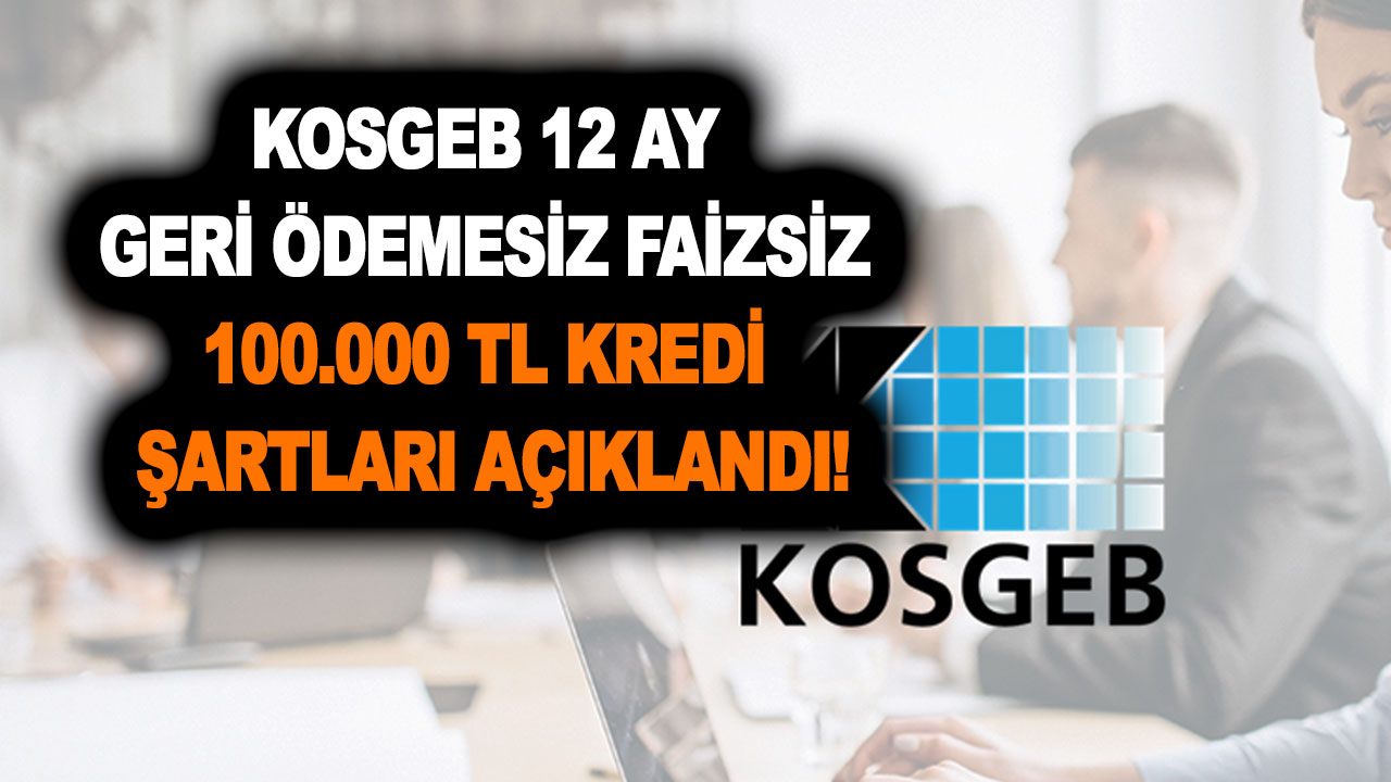 KOSGEB 12 ay geri ödemesiz ve faizsiz 100.000 TL kredi şartları açıklandı!