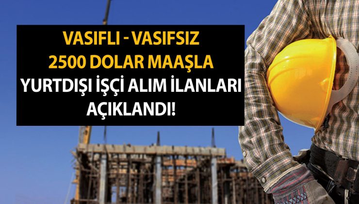 Vasıflı – vasıfsız binlerce 2500 dolar maaşla yurtdışı işçi alım ilanları açıklandı! Arap Emirlikleri, Katar, Irak…