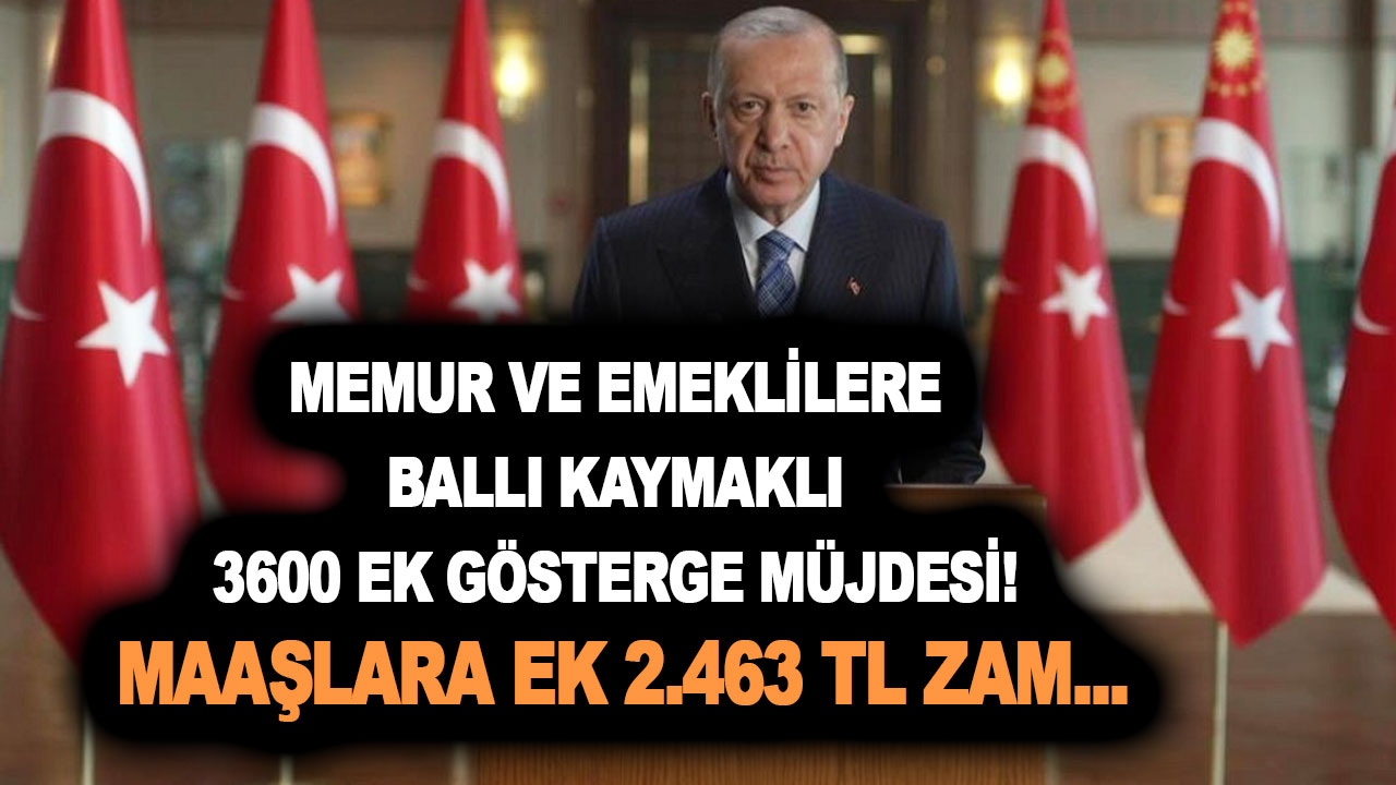 Memur ve emeklilere ballı kaymaklı 3600 ek gösterge müjdesi! Maaşlara ek 2.463 TL zam…