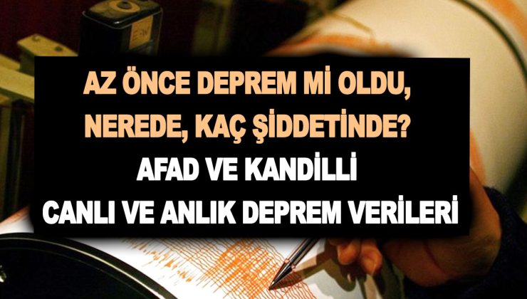 Son depremler listesi: Az önce deprem mi oldu, nerede, kaç şiddetinde? AFAD ve Kandilli canlı ve anlık deprem verileri
