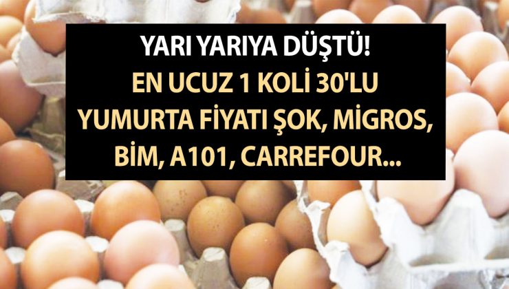Yarı yarıya düştü! En ucuz 1 koli 30’lu yumurta fiyatı ŞOK, Migros, BİM, A101, Carrefour…